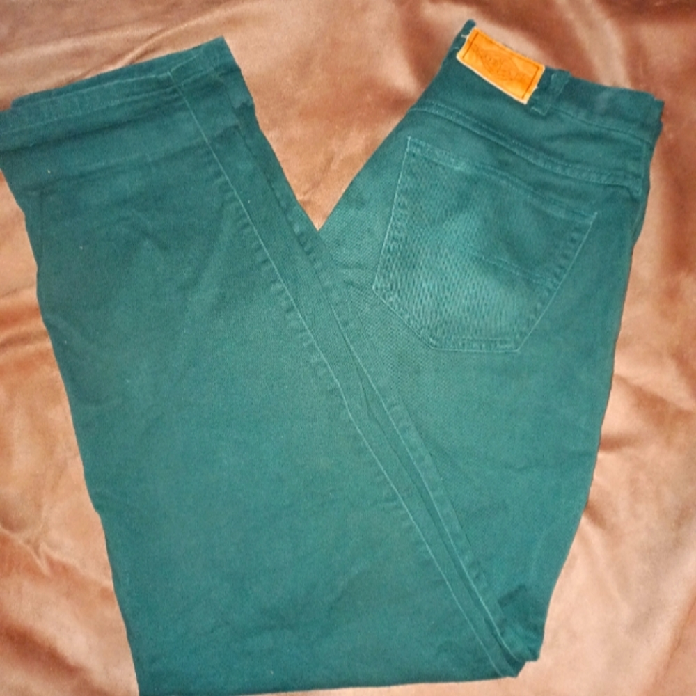 Vintage 90's Men's Koman Jeans - Deep Green - 34x32 Excellent!
